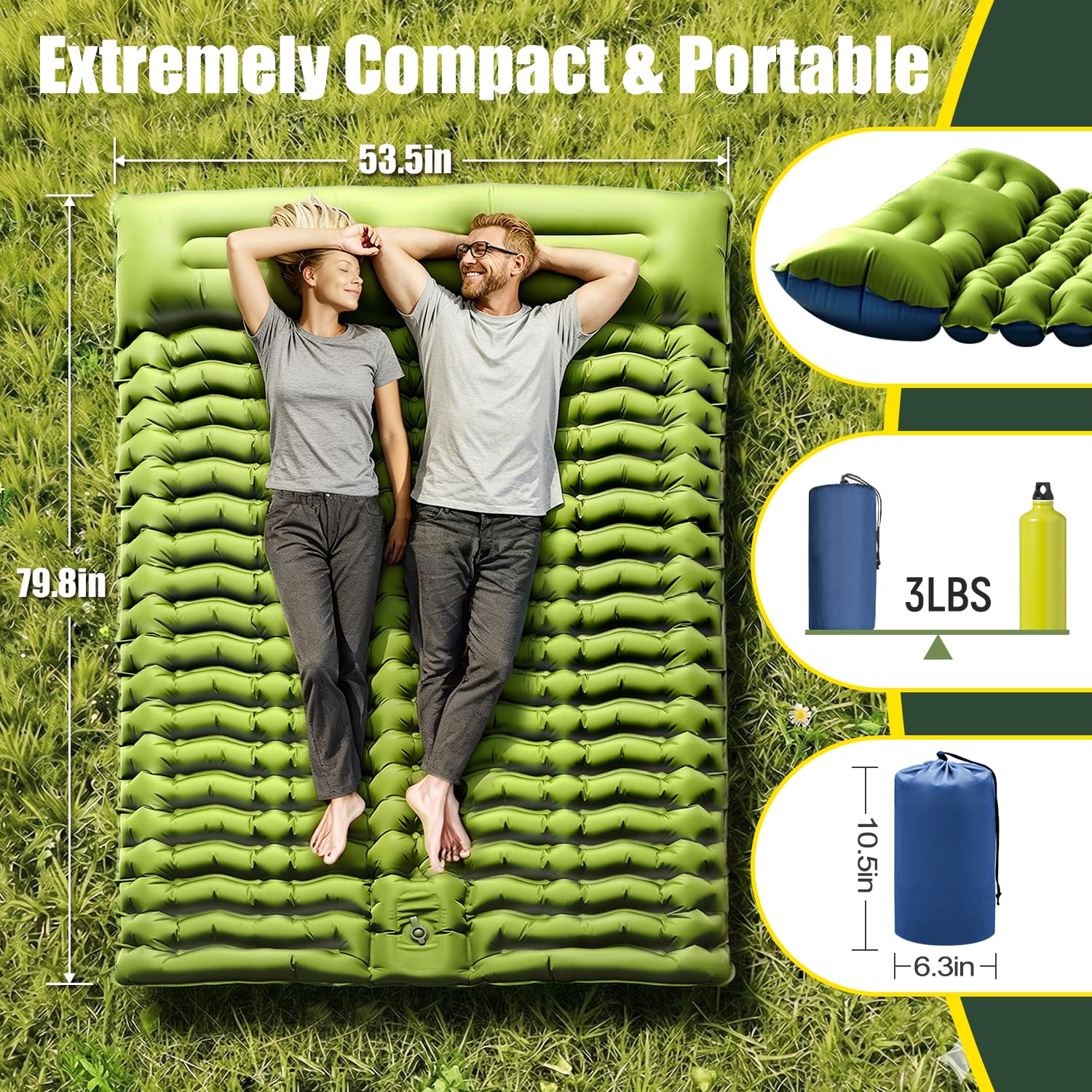 Kasur Udara Camping Tiup Ganda - Hiking Backpack Waterproof ulasan dan harga