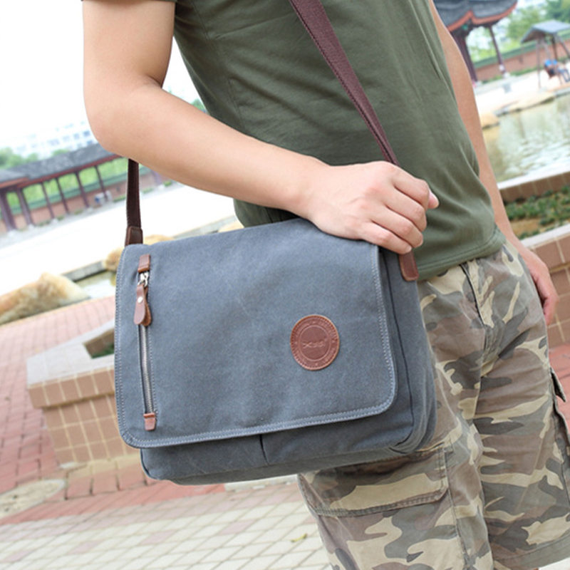Tas bahu Retro pria, tas selem - Canvas Backpack Casual ulasan dan harga
